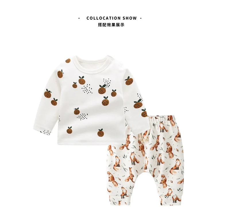 Organic Cotton Bay Boys Girl Shirt Toddler Children Clothes Fruit Pattern Short Sleeve Tops T-shirt Baby Kids Infant Outfits