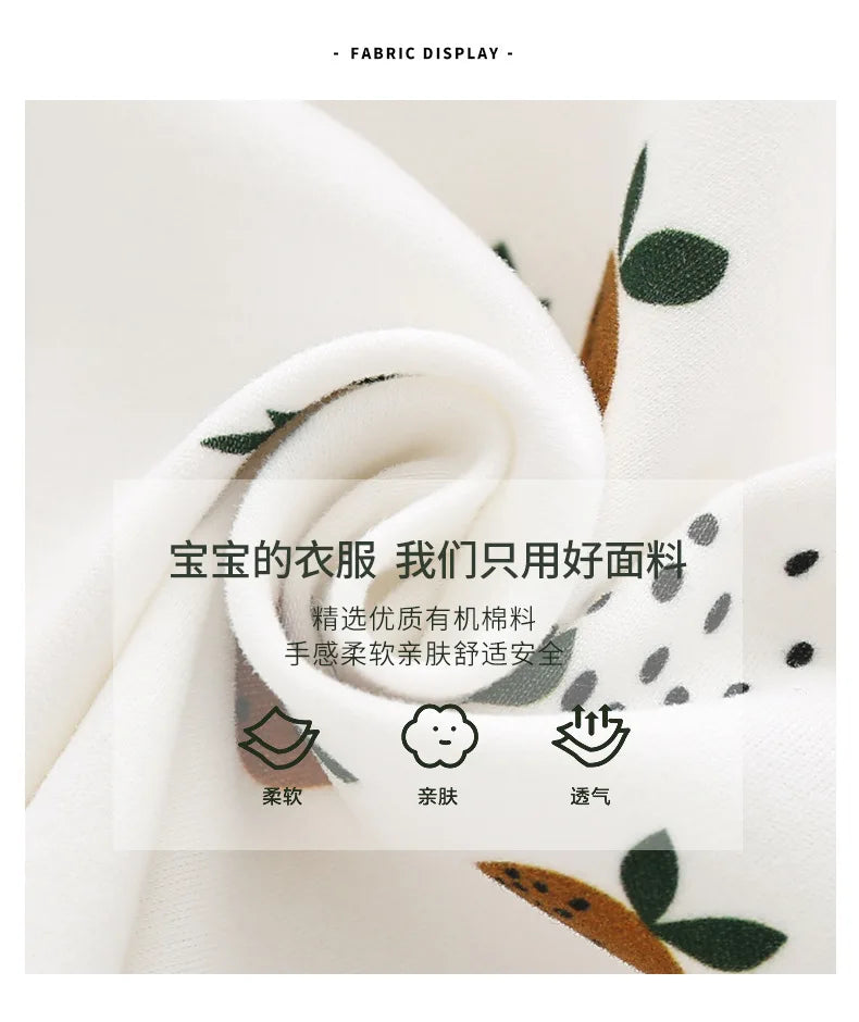Organic Cotton Bay Boys Girl Shirt Toddler Children Clothes Fruit Pattern Short Sleeve Tops T-shirt Baby Kids Infant Outfits