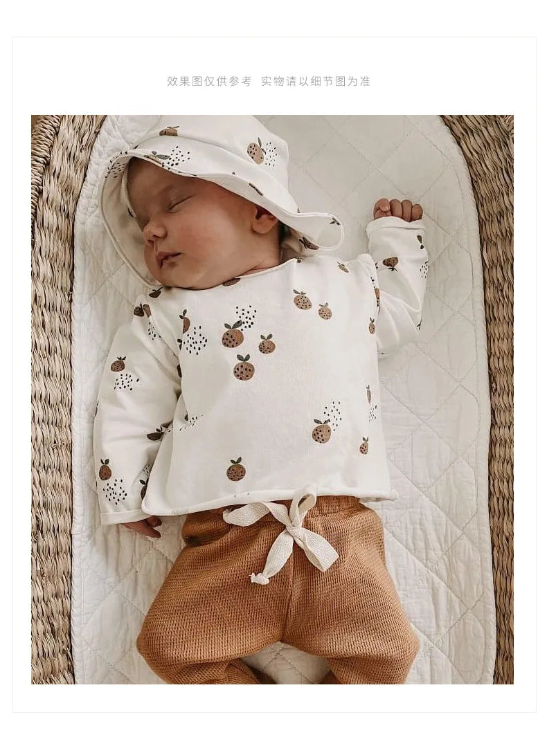 Organic Cotton Bay Boys Girl Shirt Toddler Children Clothes Fruit Pattern Short Sleeve Tops T-shirt Baby Kids Infant Outfits