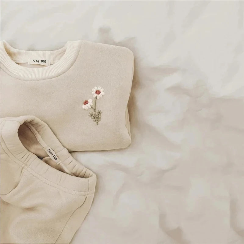 Embroidery Thicken Fleece Warm Sweatshirt