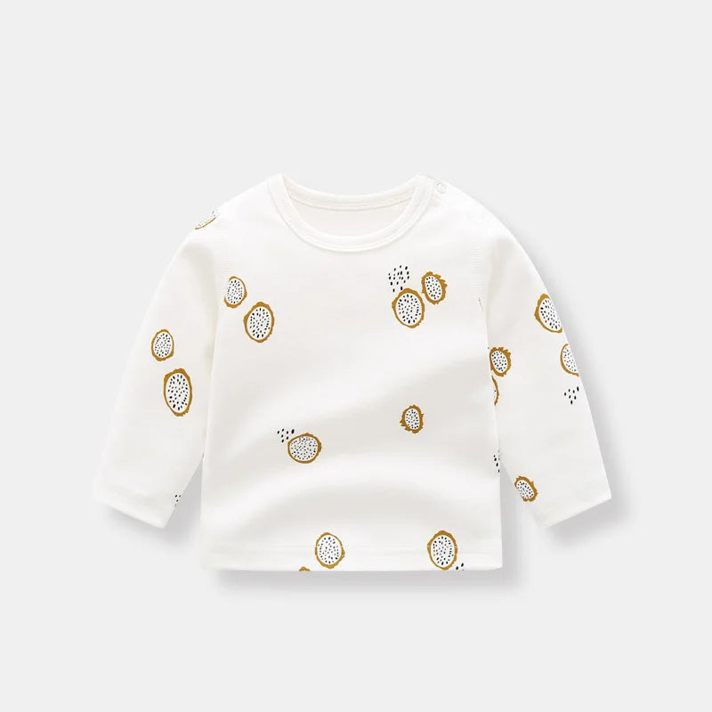 Organic Cotton Bay Boys Girl Shirt Toddler Children Clothes Fruit Pattern Short Sleeve Tops T-shirt Baby Kids Infant Outfits