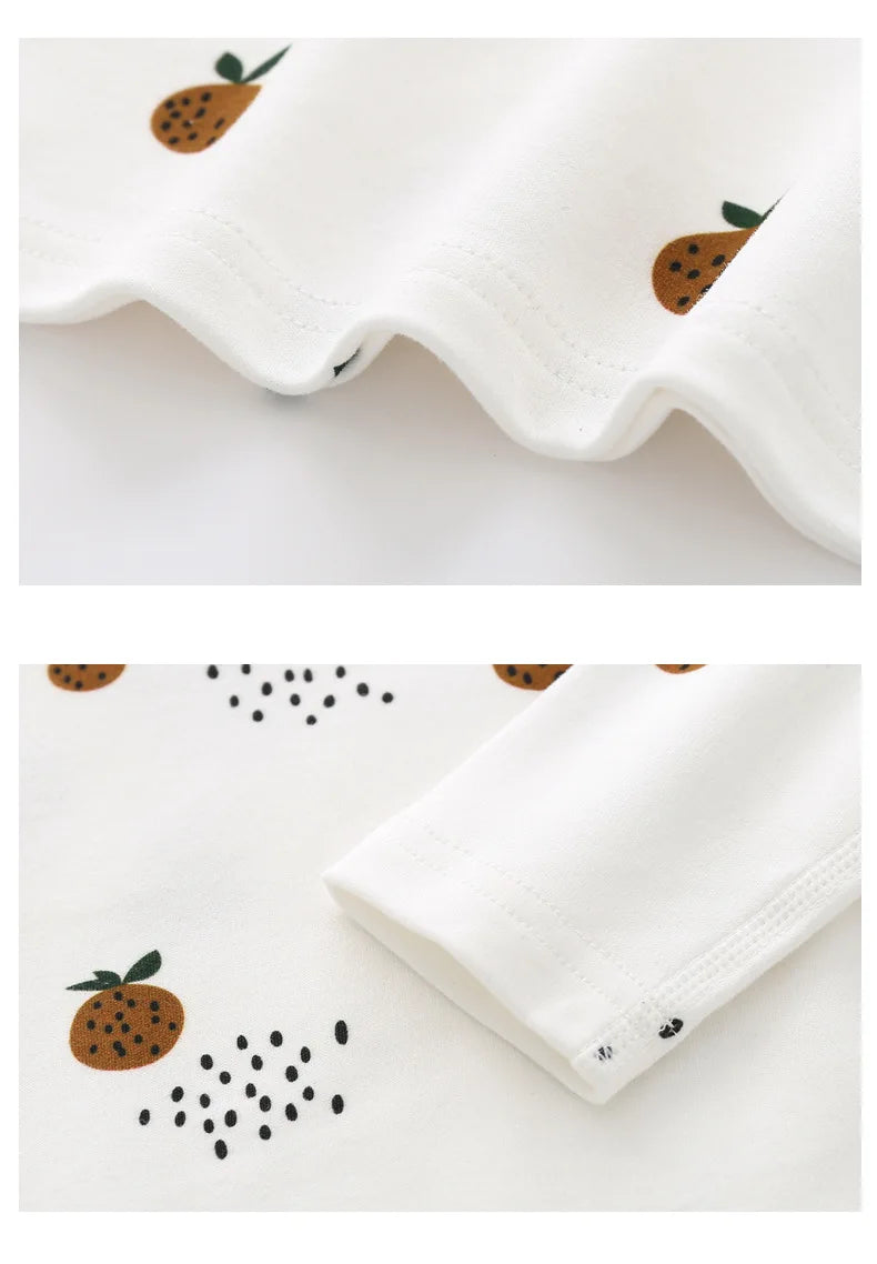 Organic Cotton Bay Boys Girl Shirt Toddler Children Clothes Fruit Pattern Short Sleeve Tops T-shirt Baby Kids Infant Outfits