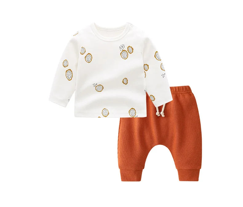 Organic Cotton Bay Boys Girl Shirt Toddler Children Clothes Fruit Pattern Short Sleeve Tops T-shirt Baby Kids Infant Outfits
