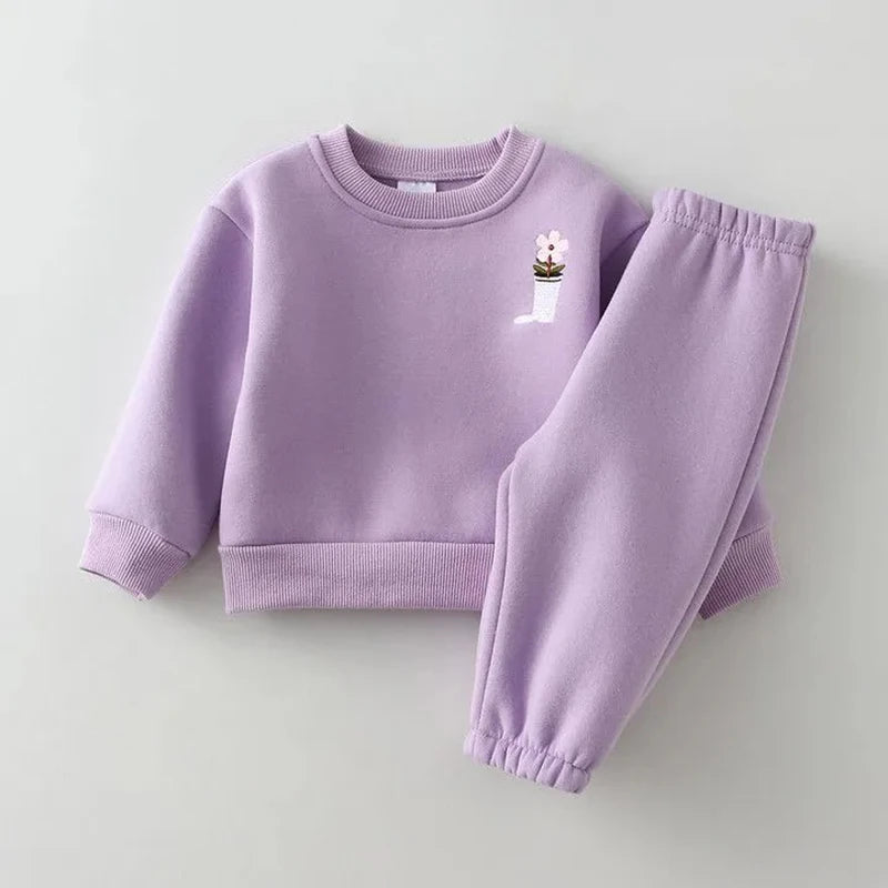 Embroidery Thicken Fleece Warm Sweatshirt