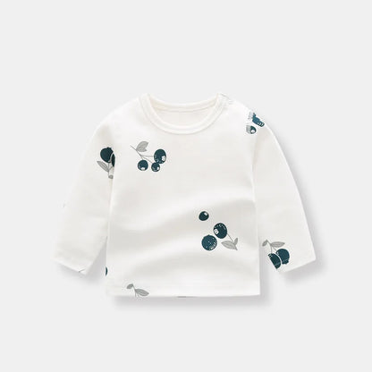Organic Cotton Bay Boys Girl Shirt Toddler Children Clothes Fruit Pattern Short Sleeve Tops T-shirt Baby Kids Infant Outfits