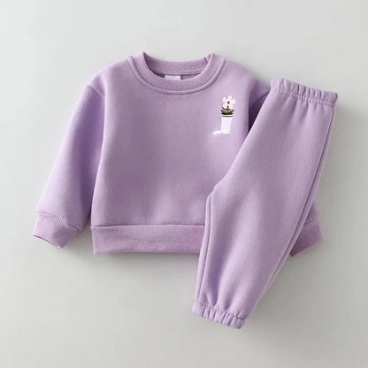 Embroidery Thicken Fleece Warm Sweatshirt